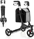 Costway 3 Wheel Rollator Walker, Fo