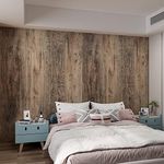 JSEVEM 60CM×9M Big Thick Brown Grey Wood Wallpaper Peel and Stick Vinyl Wrap Waterproof Gray Wood Contact Paper Sticky Back Plastic Roll Matte Textured Wall Tile Stickers for Walls Bedroom Cabinets