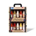 Thoughtfully Gourmet, Global Spice and Hot Sauce Collection Gift Set, Vegan and Vegetarian, 5 Sauces and 5 Salts in Suitcase Packaging, Set of 10