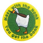 Mess with The Honk You Get The Bonk Patch-3 Inches Iron On/Sew On Embroidered Applique Patch, Embroidery Fabric Patches for Clothes Backpacks Hats, Embroidered Patch, Funny Goose DIY Accessories