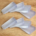 Tahikem 8 Pcs Plastic Clear Table Shims, Level Wedge Shims for Door Stops, Uneven Floors, Stoppers, Leveling & Fixing Wobbly Furniture, Have Extreme Weight Capacity and Weather Resistant (Transparent)