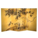 Oriental Furniture Tall Double Sided Bamboo Tree Canvas Room Divider, 3-Feet