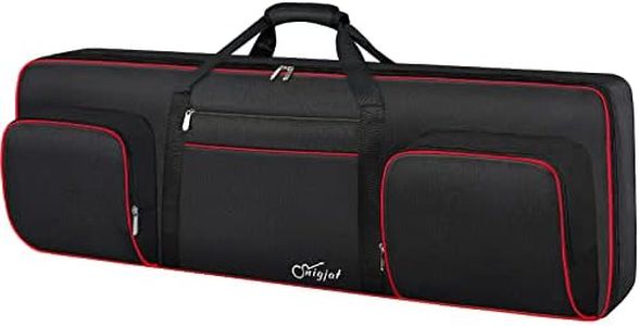 SNIGJAT 76 Key Keyboard Case Soft (Interior: 50"x 18"x6.1"), Padded Piano Case with Handle and Adjustable Shoulder Straps, Keyboard Gig Bag with 3 Pockets for Music Sheet Stand, Sustain Pedals, Cable