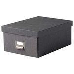 IKEA TJOG storage box with lid 25x15 cm dark grey