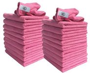 DCS Microfibre Cleaning Cloth, Pink, Pack of 20, Large Size: 40x40cm. Super Soft Premium Streak Free Washable Cloth Duster for Kitchen, Bathrooms, Surfaces, Mirrors, Car, Motorbike