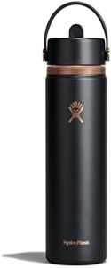 Hydro Flask Water Bottle - Insulated Stainless Steel - Wide Straw Lid, Non Spill, Leakproof in 24 Oz Black Arc