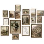 ANERZA 16 PCS Vintage Wall Art Decor, Farmhouse Wall Prints for Bedroom, Rustic Posters for Room Aesthetic, Wall Collage Kit Pictures for Living Room, Cottagecore Dorm Gallery Home Decor