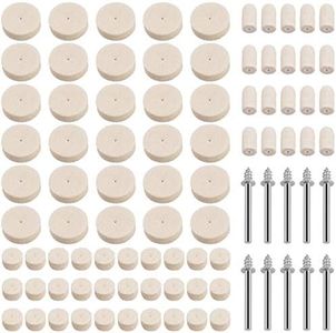Hilitchi 90pcs Felt Polishing Pad Buff Clean wheels & Point Mandrel Buff Kit for Dremel Rotary Tools