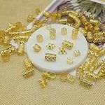 100 PCS Gold Dreadlock Beads Locs A