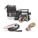 Warrior Winches Ninja Electric Winch 2000lb 12v - Wired Hand Control, High Power Motor - Heavy Duty Contacts, Steel Planetary Gearing, Steel Drum, Watertight Socket, Chip Resistant Paint - Steel Rope