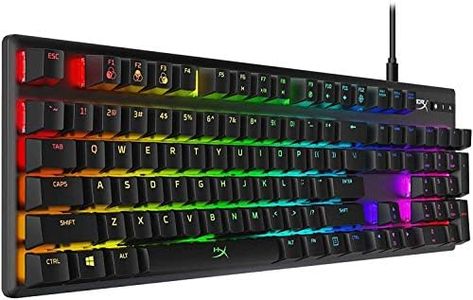 HyperX Alloy Origins - Mechanical Gaming Keyboard, RGB, HyperX Aqua Switches, Compact, Portable, Durable Aluminum Body, Adjustable Feet, Advance Customization, HyperX NGENUITY Software, Onboard Memory