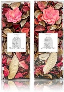 MAISONRINA Spring Potpourri,Rose Scented Potpourri Bowl Filler, Valentine's Day Decorative Dried Flower, Pink Bathroom Vase Decor(10.5 oz/2 Packs)