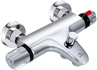 Chrome Thermostatic Bath Shower Mixer, Uten 38°C Safety Lock Anti-Scald, Faucet Bathroom Accessories Smart Thermostat, Chrome Modern Mixer Tap Style