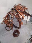 SHOWMEN CRAFT Stylish Natural 3 Tone Color Leather Driving Harness for Single Horse (Pony)