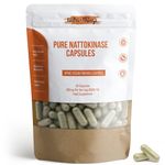 Pure Nattokinase Capsules - Natural Cardiovascular Support - 200mg Pure Nattokinase from Fermented Soybeans - Enhanced with Psyllium Husk for Added Benefits - 60 Capsules