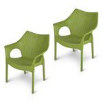 Supreme Cambridge Plastic Chairs for Home, Outdoor & Garden (Set of 2, Mehandi Green)