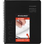 AT-A-GLANCE 2025 Planner, Weekly & Monthly, 7" x 8-3/4", Medium, Contemporary Lite, Black (7054XL0525)