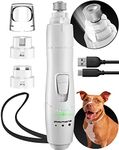 Dog Nail Grinder with LED Light, Rechargeable Dog Nail Clippers for Large Dogs, Medium & Small Dogs, Professional Pet Nail Grinder for Dogs Quiet Soft Puppy Grooming, Cat Nail Grinder (White, White)