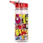 Marvel Avengers Plastic Bottle with Straw BPA Free 580 ml School Water Bottle for Boys 100% Leakproof Durable Superhero Bottle