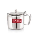 HAZEL Stainless Steel Tea Serving Pot with Handle & Lid | Strong and Sturdy, Spill Proof Pouring, 400 ML