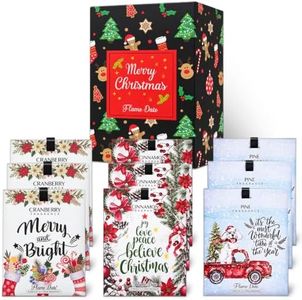 Christmas Scented Sachets Gifts Set, Xmas Gift Ideas for Women, 9 Pack | Pine, Cinnamon, Cranberry, Oversized Scented with Blessing Messages, Christmas Gift Boxed Sachets for Drawer and Closet