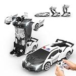 SANCO Remote Control Car-Transform Car Toys with Flashing Lights,Multiplayer Combat Fun,Transform Car with 360 Degree Rotating Drifting Upgraded Frosted Exterior for Boys,Girls 8-12 (Black)