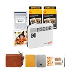 KODAK Mini 3 Retro 4PASS Portable Photo Printer (3x3 inches) + 68 Sheets Gift Bundle (8 Initial Sheets + 60 Sheets Pack), White