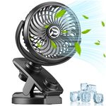 COMLIFE 5000mAh Rechargeable Battery Operated Clip on USB Desk Fan, Mini Portable Personal Fan for Baby Stroller, Car, Gym, Office, Outdoor, Travel, Camping (USF170)