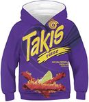 XFVSDXS Boys Girls Hoodies for Kids 3D Printed Novelty Hoodies Pullover Athletic Casual Sweatshirts with Pocket 6-16 Years, Takis, M(8-12T)