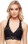 Mia Lace Bralette for Women, Unpadded and Unlined Wireless Bra, Perfect Racerback Everyday Lingerie (X-Large, Jet Black)