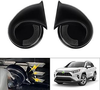 Autorder Custom Fit for Car Horn Kit Toyota RAV4 2023 2022 2021 2020 2019 Accessories 12V Snail Horn Waterproof High Low Tone Car Trumpet Replacement (Black)