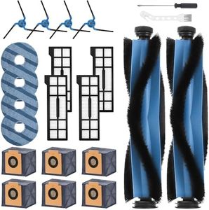 X10 Pro Omni Accessories for Eufy X10 Pro Omni Robot Vacuum Replacement parts include 6 Dust-Bags, 4 Side Brushes, 4 Mop Pads, 2 Main Roller Brushes, 4 Hepa Filters, 1 Cleaning Brush