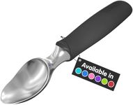 SUMO Ice Cream Scoop - Heavy Duty Stainless Steel Scooper, Comfortable Non-Slip Grip Handle, Dishwasher Safe for Easy Cleaning, Black