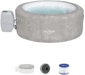 Bestway Zurich SaluSpa 2-4 Person Inflatable Round Outdoor Hot Tub with 120 Soothing AirJets, Filter Cartridge, and Energy-Efficient Insulated Cover