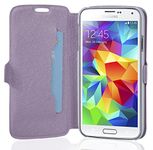 cadorabo - Ultra Slim Book Style Cover for > Samsung Galaxy S5 / S5 NEO < with Card Slot and Stand Function - Etui Case Protection Skin in PASTEL-PURPLE