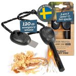 Light my Fire Ferro Rod Fire Starter - Flint and Steel Fire Starter Kit - Magnesium Fire Starter 3/8" Diameter - 12 000 Strikes - 2 in 1 Fire Starter Survival & Emergency Whistle - Fire Steel