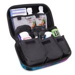 USA GEAR Diabetic Supplies Travel Case with 3 Removable Pouches, Hard Shell Protection - Diabetes Travel Case to Carry Glucose Monitor Kit, Test Strips, Lancets, Insulin Pens, and More - Galaxy