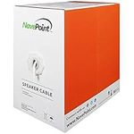 NavePoint 500ft in Wall Audio Speaker Cable Wire CL4 16/4 AWG Gauge 4 Conductor Bulk White