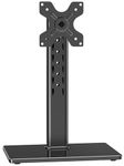 ErgoFocus Single Monitor Stand Fits Max 32 inch Computer Screen, Free-Standing Monitor Desk Stand Hold up to 17.6lbs, Monitor Mount with Height Adjustment, Swivel, Tilt, Rotation, VESA Mount 75/100mm