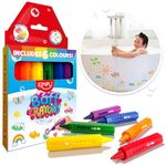 6 Large Bath Crayons from Zimpli Kids, Washable Colourful Kids Bath Pens, Creative Mess-Free Shower Toy, Wipe Clean Bath Fun, Paint Sticks for the Tub, Non Toxic Pocket Money Arts & Crafts