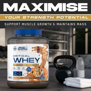 Applied Nutrition Critical Whey Protein Powder, 2kg – White Choco Hazelnut, 24g Protein, BCAAs & Glutamine