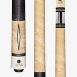 Lucasi Custom Natural Birds-Eye Maple Pool Cue with Imitation Bone Inlays, 19-Ounce