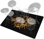 Xuzrdaa Drum Rug 4 Ft x 6 Ft Drum Set Mat Electrical Drum Carpet Soundproof Rug Pads with Non Slip Grip Bottom Drum Accessories Great Gift for Jazz Drum(Black Drum Rug,6x9ft)