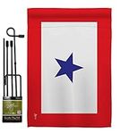 Blue Star Flag For Military Family Deployment With Pole Set Stand Outside House Bandera Door Yard Post Home Taprstry Wall Grave Decorations For Cemetery Service Porch Decor Memorial Veteran Day Gifts