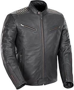 Joe Rocket Vintage Rocket Men's Leather Motorcycle Jacket (Black, XXX-Large)