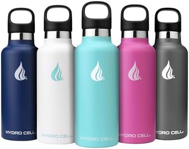 HYDRO CELL Stainless Steel Water Bottle with Straw & 2 Standard Mouth Lids (32oz 24oz 20oz 16oz) Keeps Liquids Hot or Cold w/Double Wall Vacuum Insulated Leak Proof Sport Design (Teal 20oz)