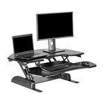 Vari Cube Corner 36 - Height Adjustable Standing Desk for Cubicles - Stand Up Desk Converter for Dual Monitors - (Black)