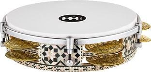 Meinl Percussion Artisan Edition Riq Drum with Brass Jingles for Arabic Folk/Classical Music — Made in Egypt — 8 3/4" Synthetic Head and Wood Frame, White Pearl Mosaic Royal, 2-Year Warranty (AERIQ1)