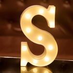 Party Propz Marquee Alphabet Light Letters (S)- 1Pc|Led Name Light for Room Decoration|Aesthetic Room Decor Items|Letter Light Room Decor|Home Decor Items for Gaming Room Decor-Polypropylene, White