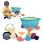 B. toys – Wavy-Wagon – Travel Beach Buggy (Sea Blue) with 11 Funky Sand Toys – Phthalates and BPA Free – 18 m+